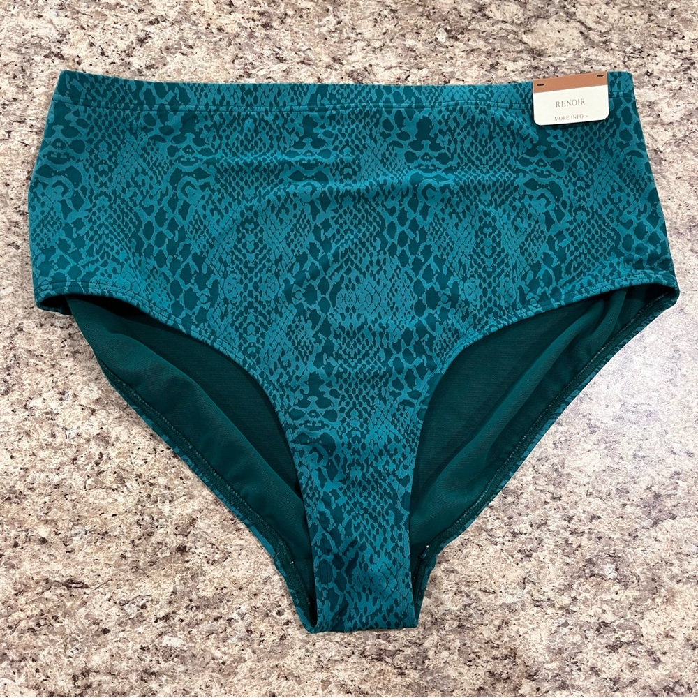 Artesands NWOT Ekhis Renoir High Waisted Swim Pant Green Size 12